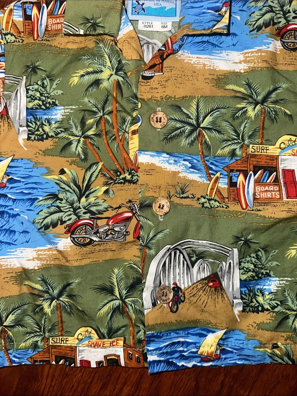 RJC Hawaiian Tropical Print Button-Up Shirt and shorts boys 6M set